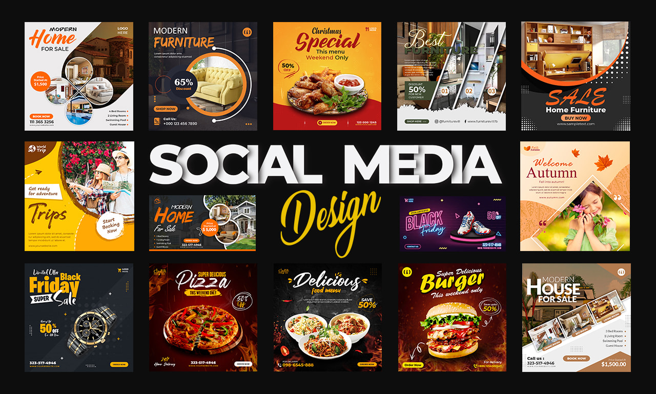 Design 4 custom social media, Facebook, Instagram posts and ads